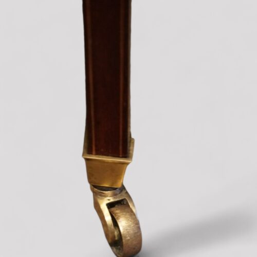 Edwardian inlaid mahogany writing table castors