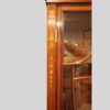Edwardian inlaid serpentine bookcase bell flower inlay