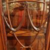 Edwardian inlaid serpentine bookcase door traceries
