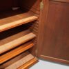 George III mahogany breakfront bookcase adjustable shelves