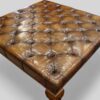 Large leather Chesterfield stool