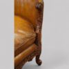 Pair of Edwardian leather sofas arm