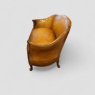 Pair of Edwardian leather sofas side