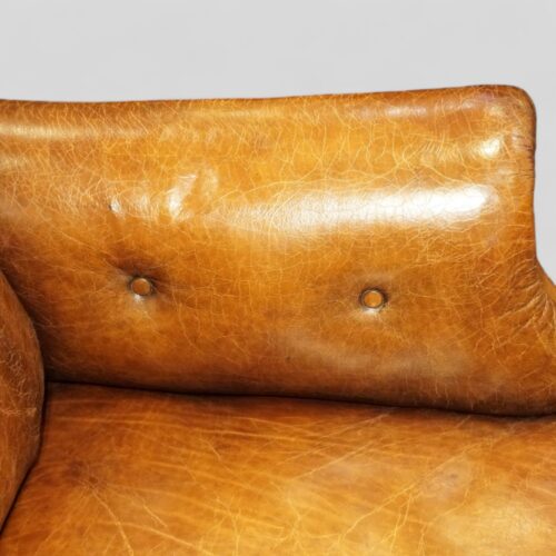 Victorian leather club chair inner arm