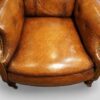 Victorian leather club chair seat