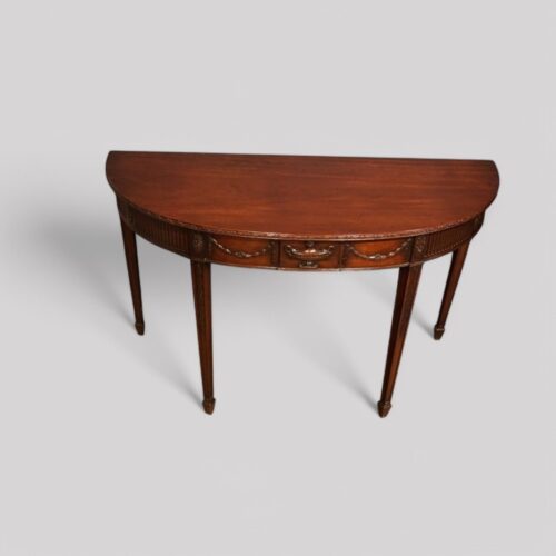Adam style mahogany demi-lune table 1