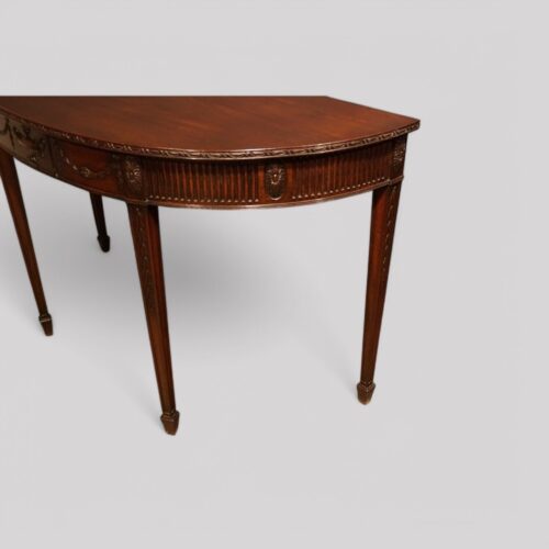 Adam style mahogany demi-lune table end