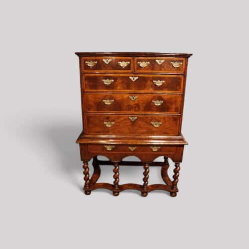 Antique walnut chest on stand