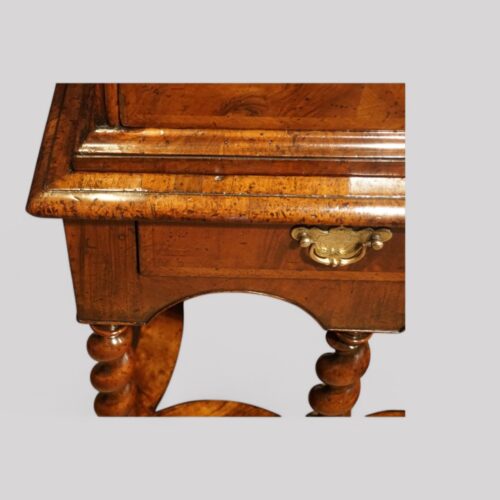 Antique walnut chest on stand corner moulding