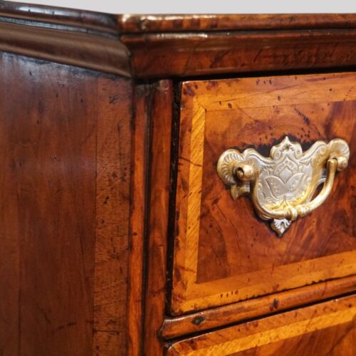 Antique walnut chest on stand feather banding