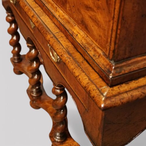 Antique walnut chest on stand mouldings