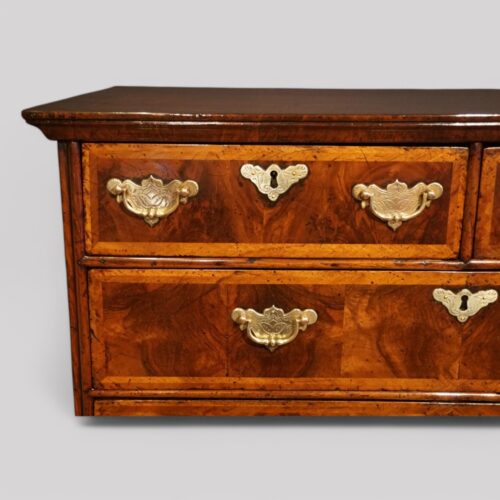 Antique walnut chest on stand top drawer