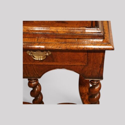 Antique walnut chest on stand waist moulding
