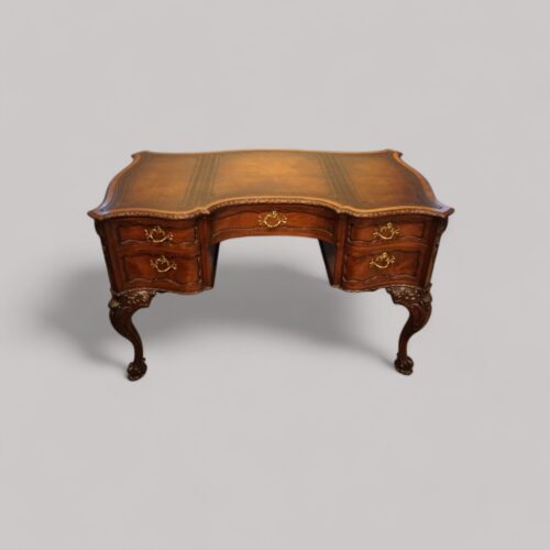 Chippendale style mahogany serpentine desk