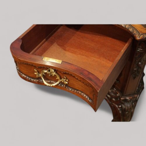 Chippendale style mahogany serpentine desk linings