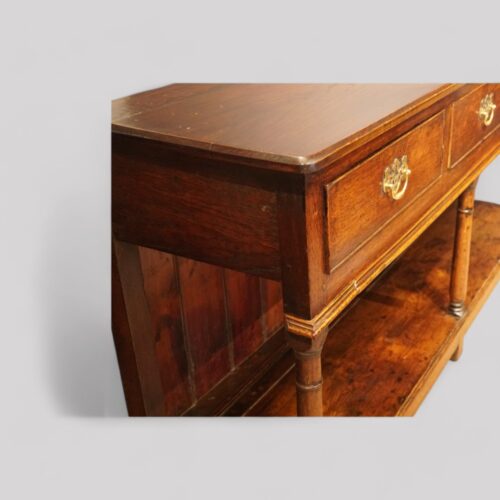 Georgian oak pot board dresser base corner