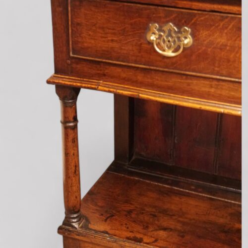 Georgian oak pot board dresser base corner leg
