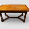 Oak refectory draw leaf dining table closed