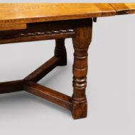 Oak refectory draw leaf dining table leg