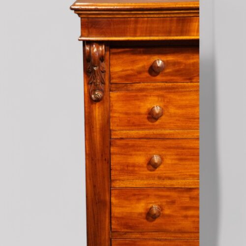 Victorian mahogany Wellington chest carved corbel