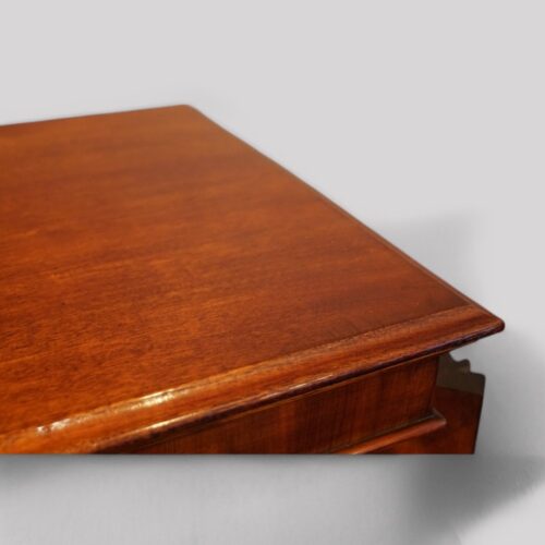 Victorian mahogany Wellington chest top corner