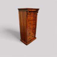 Victorian rosewood Wellington chest at angle