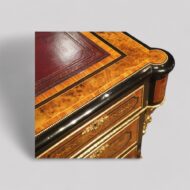 Victorian walnut ormolu pedestal desk turret corner
