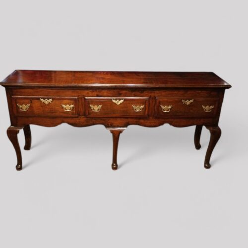 Antique oak cabriole leg dresser base