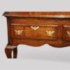 Antique oak cabriole leg dresser base drawer detail