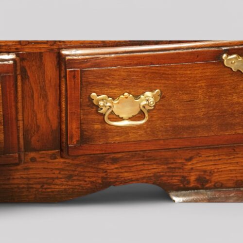 Antique oak cabriole leg dresser base fruitwood banding