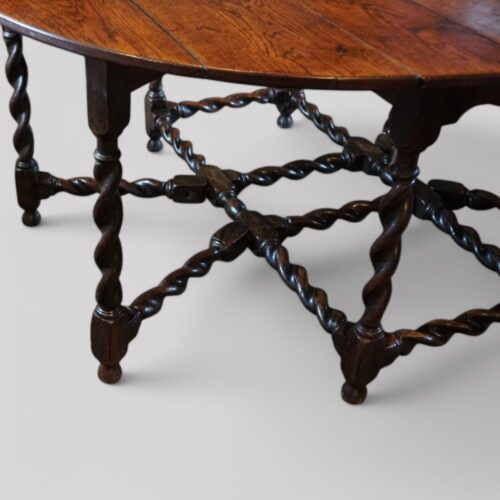 Antique oak double gate leg table base
