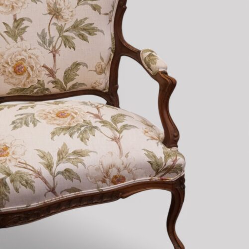 French walnut sofa arm
