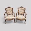 Pair of French walnut armchairs
