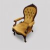 Victorian mahogany open arm chair angle view