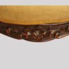 Victorian mahogany open arm chair apron carving