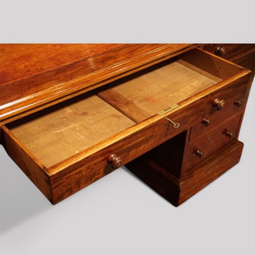 Victorian mahogany partners desk centre drawer