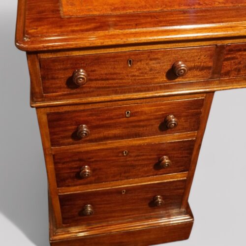 Victorian mahogany partners desk drawer details