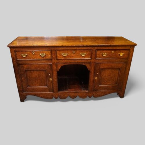 Antique oak dog kennel dresser front