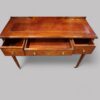Edwardian inlaid satinwood writing table drawers open