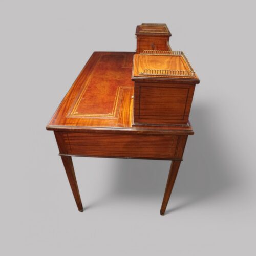Edwardian inlaid satinwood writing table side