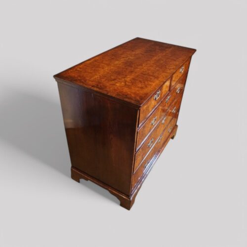 George II burr elm chest front angle
