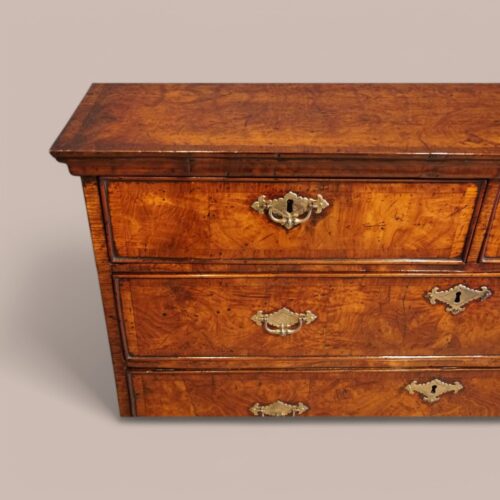 George II burr elm chest front corner