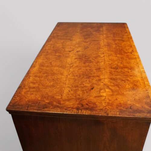 George II burr elm chest front top view