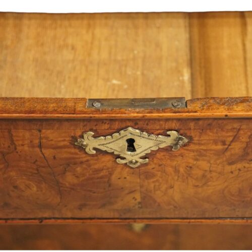 George II burr elm chest lock