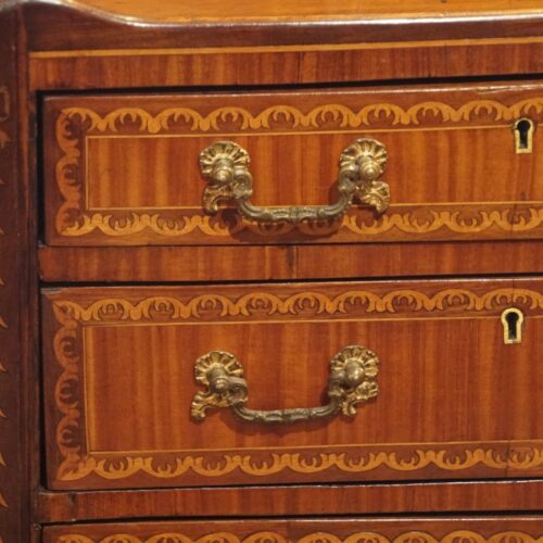 Georgian inlaid bedside chest cast handles