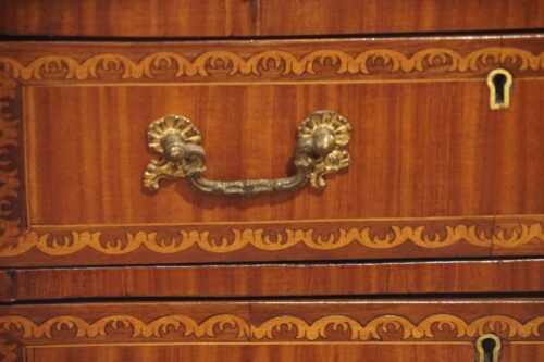 Georgian inlaid bedside chest handle