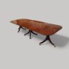 Georgian mahogany 3 pillar dining table at angle