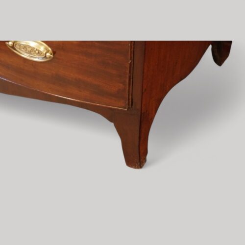 Small Georgian mahogany bow chest splay foot