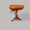 Victorian inlaid walnut card table end supports