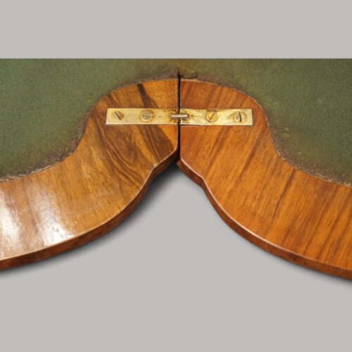 Victorian inlaid walnut card table hinge